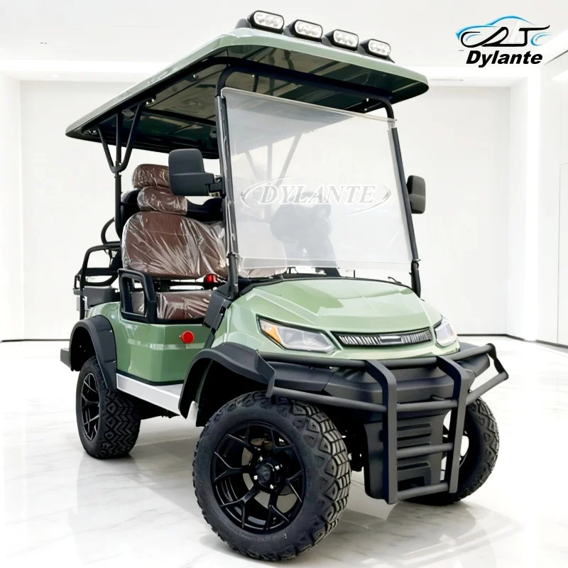 

Dylante Custom 4-местная внедорожная охотничья сверхмощная вездеходная тележка для гольфа 72 В усиленное шасси с литиевой батареей Прочная тележка для гольфа
