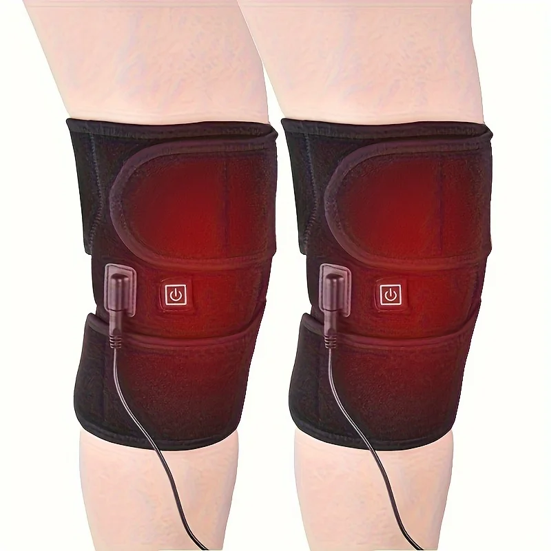 

USB Heating Knee Wrap: Adjustable Straps & Dual Massage, 3-Temp Control, Polyester, Battery-Free, Gift for Elderly（1 Piece）