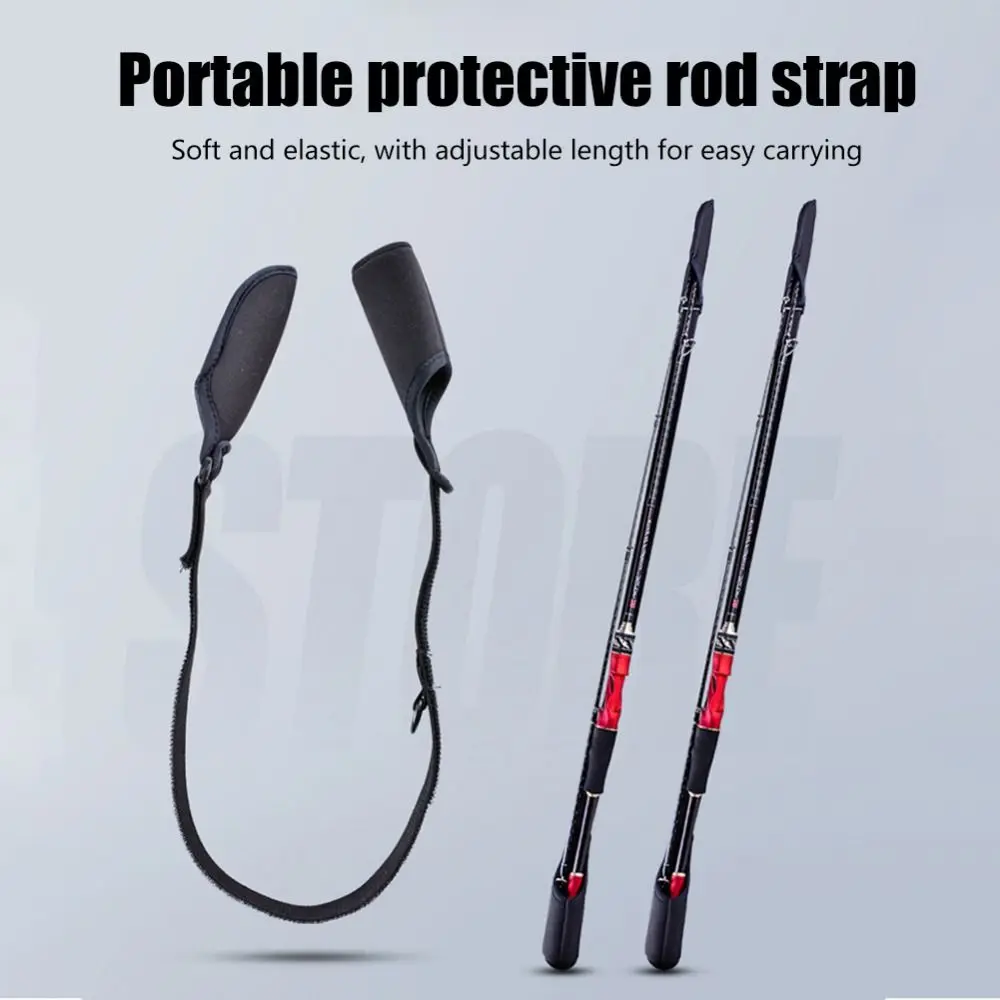 Wear-resistant Elastic Wrap Band Protector Reel Rod Tie Outdoor Fish Tool Protective Sleeve Cover Fishing Rod Holder Strap