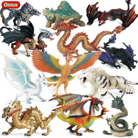 Oenux New Mythical Creatures Dinosaur Action Figures Chinese Dragon Suzaku White Tiger Model Artistical Decoration Kids Gift Toy
