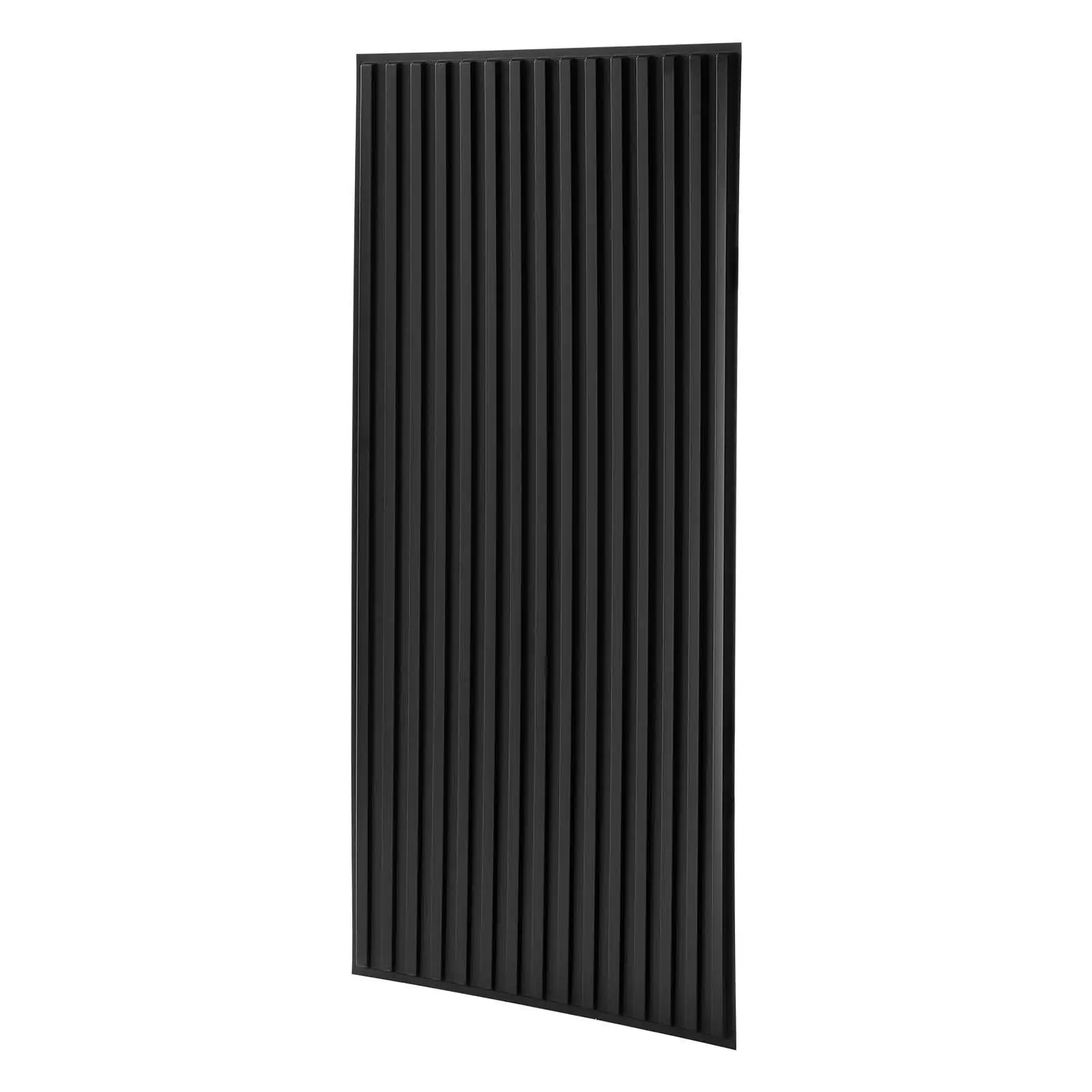 24 X 48 in PVC Ceiling Tiles 12-Pack 3D Black Linear Slat Panels, Smooth PVC Sheet for Drop Grid, Impact-Resistant, Paintable