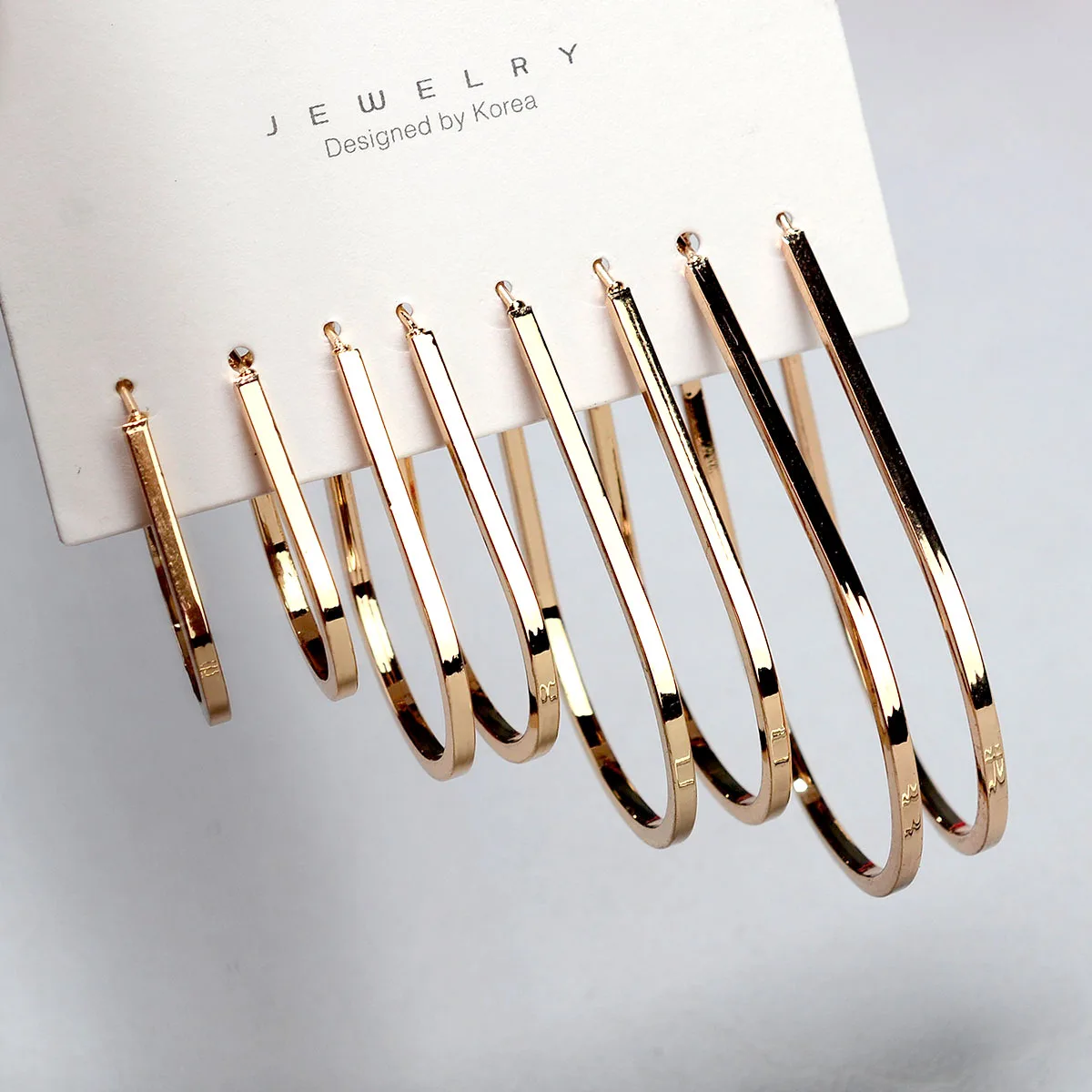 Fashion Silver Color Ellipse Dangle Earrings Unique Niche Statement Huggie Big Hoops Earring for Women Men 18-40mm cheap stuff