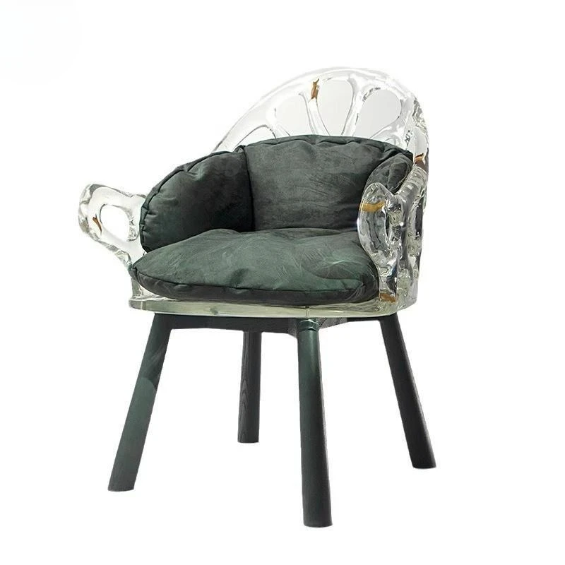 

Italian light luxury petal living room dining epoxy designer art Internet celebrity crystal negotiation