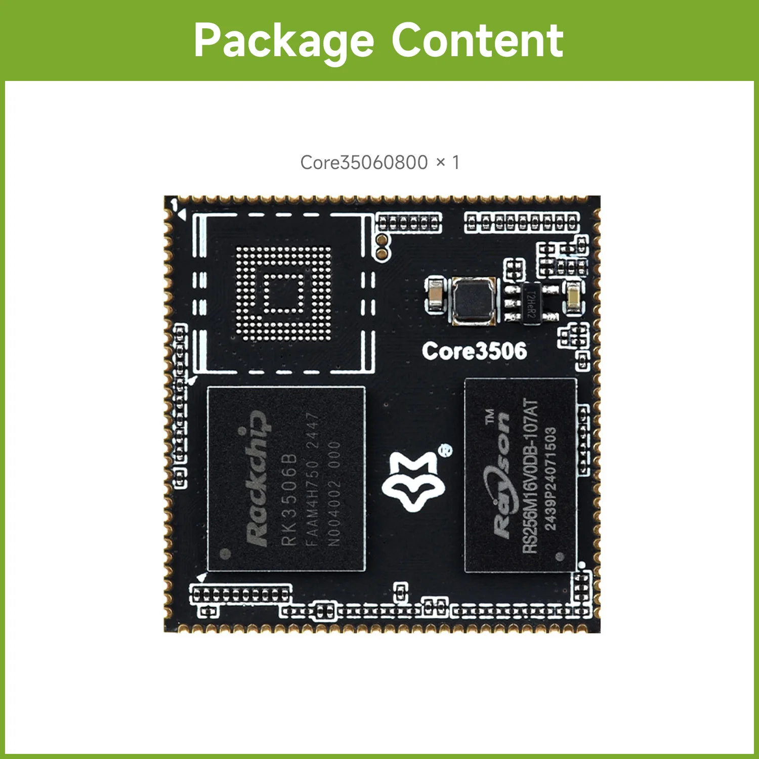 Waveshare Luckfox Core3506 Core Board Based On Rockchip RK3506B Chip,Onboard 512MB DDRL3, Integrates Triple-core ARM Cortex-A7