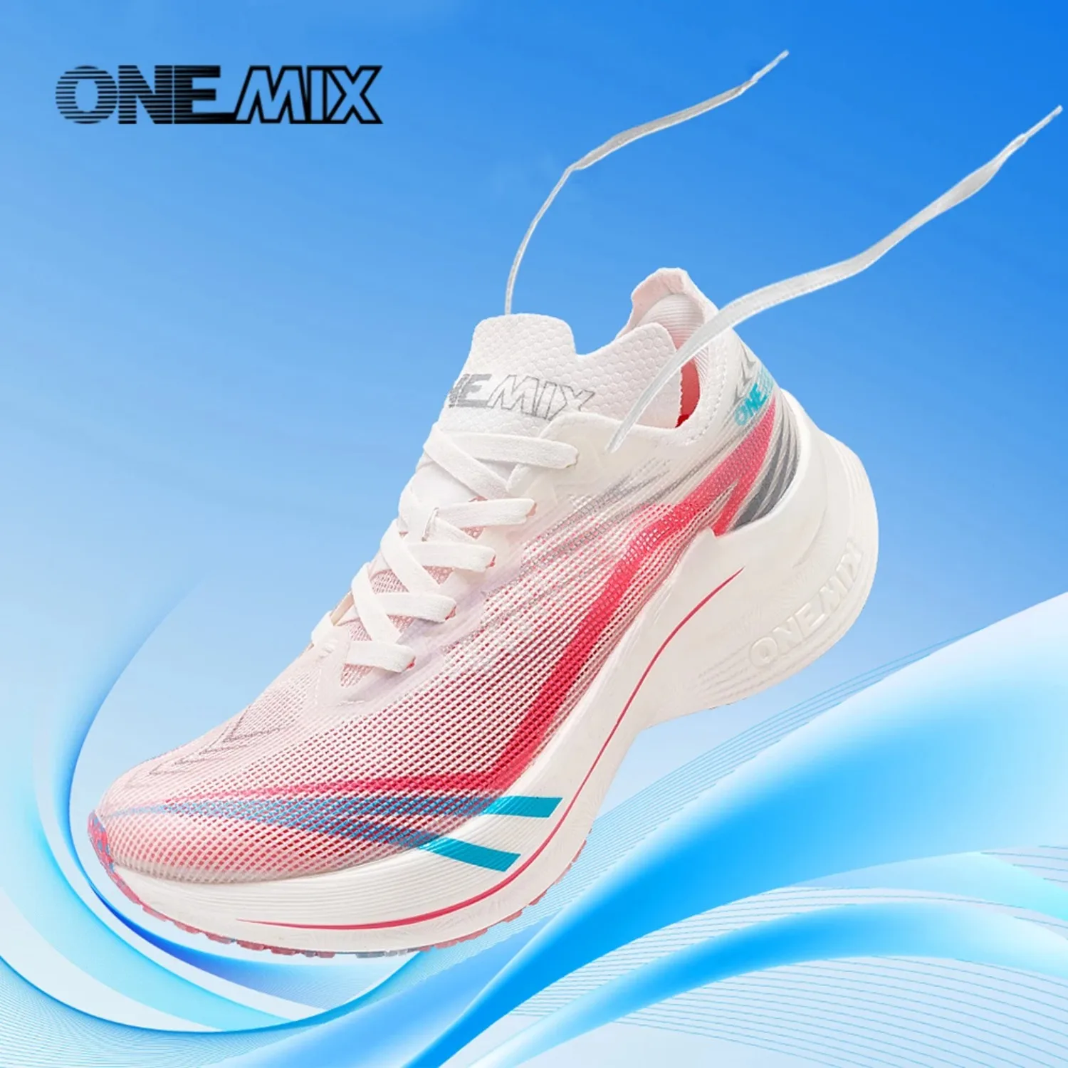 

ONEMIX Nylon Plate Running Shoes for Men Anti-slip Ultra-light Rebound Athletic Sport Shoes Breathable Walking Shoes Sneakers