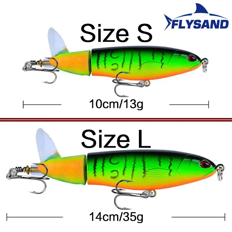 FLYSAND Esche da pesca 13g/35g Esche da pesca artificiali Topwater Ganci a coda rotante Bass Fishing Esca dura Pesca per Bass Pike