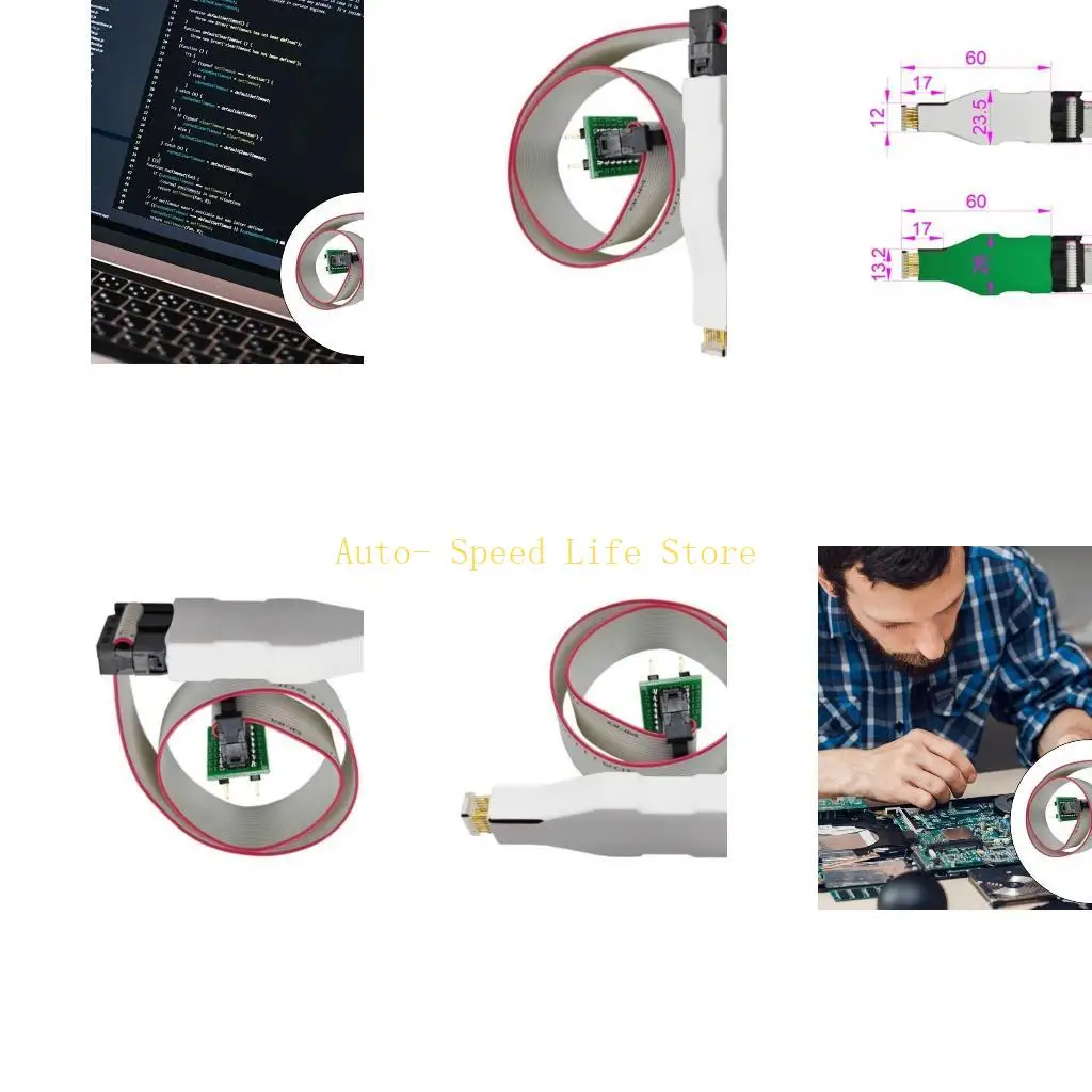 

02DA SOP14 150mil Chip Burn Write Probe Flexible Cable Detachable Design for SOP14 150mil with Pin Pitches of 1.27mm