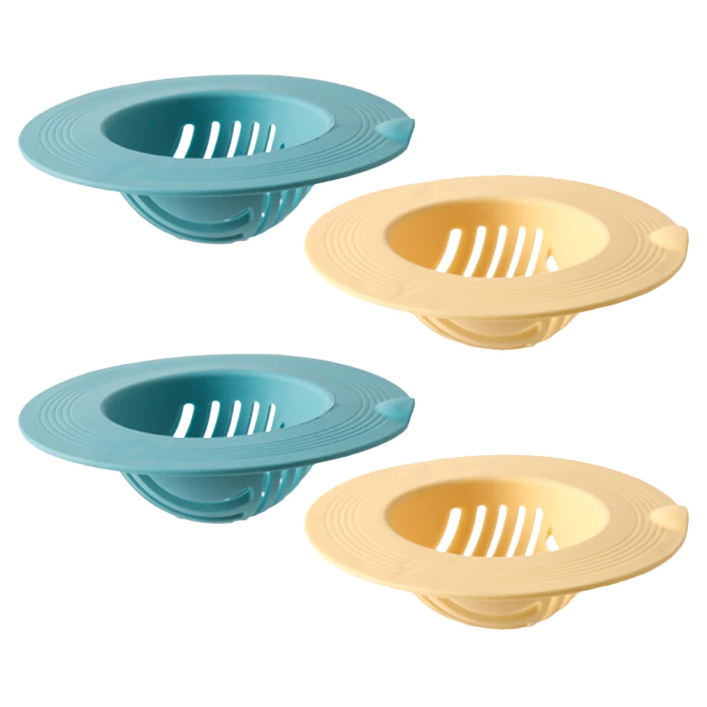 

4pcs Tpr Plug Bathtub Stopper Floor Cover Hair Catcher Leakproof Easy Install Durable For Bathroom Kitchen Sinks Simple Sink