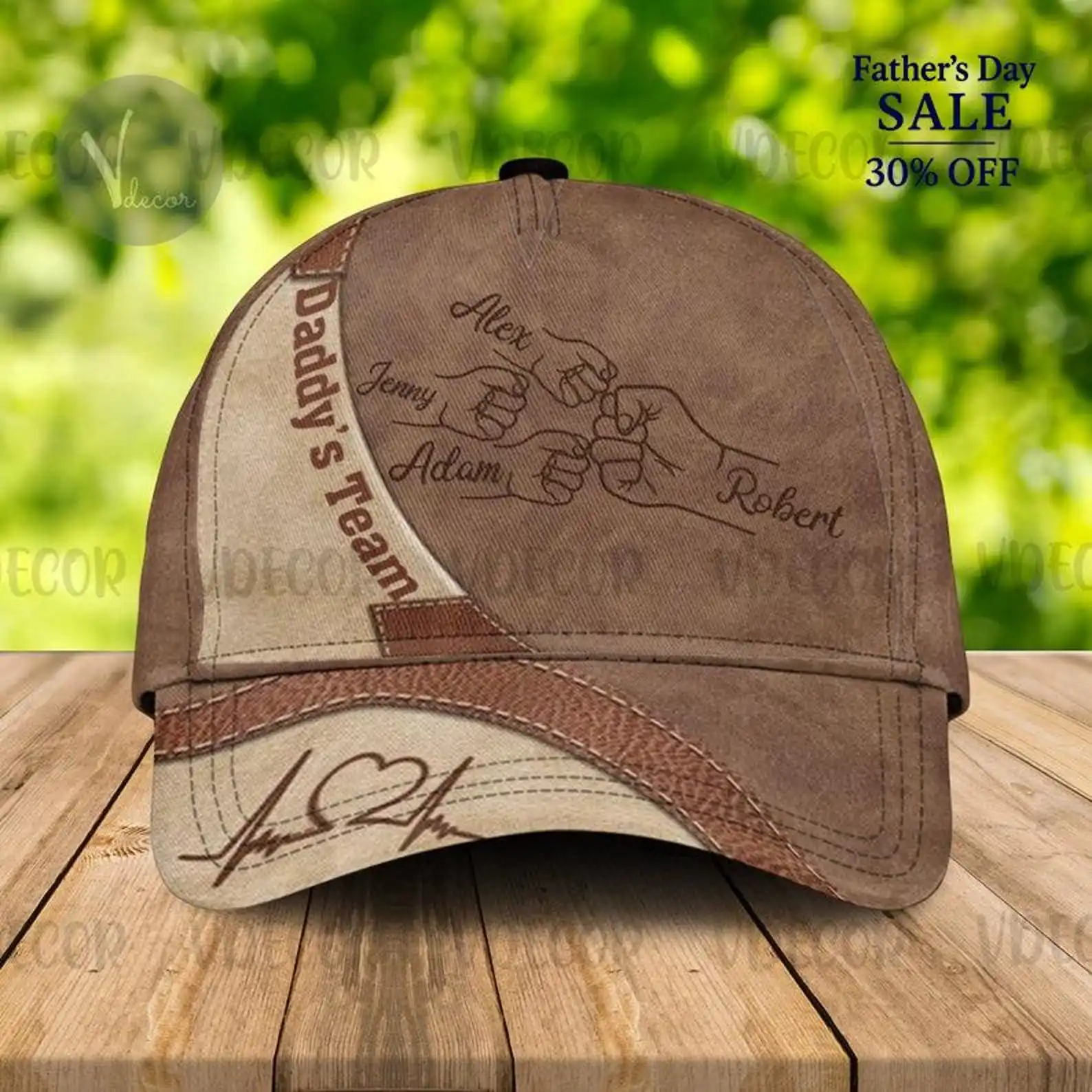 Custom Personalized Daddy’s Team Cap, Custom Family Fist Bump Hat, Father’s Day Gift For Dad, Custom Name Baseball Cap For Men