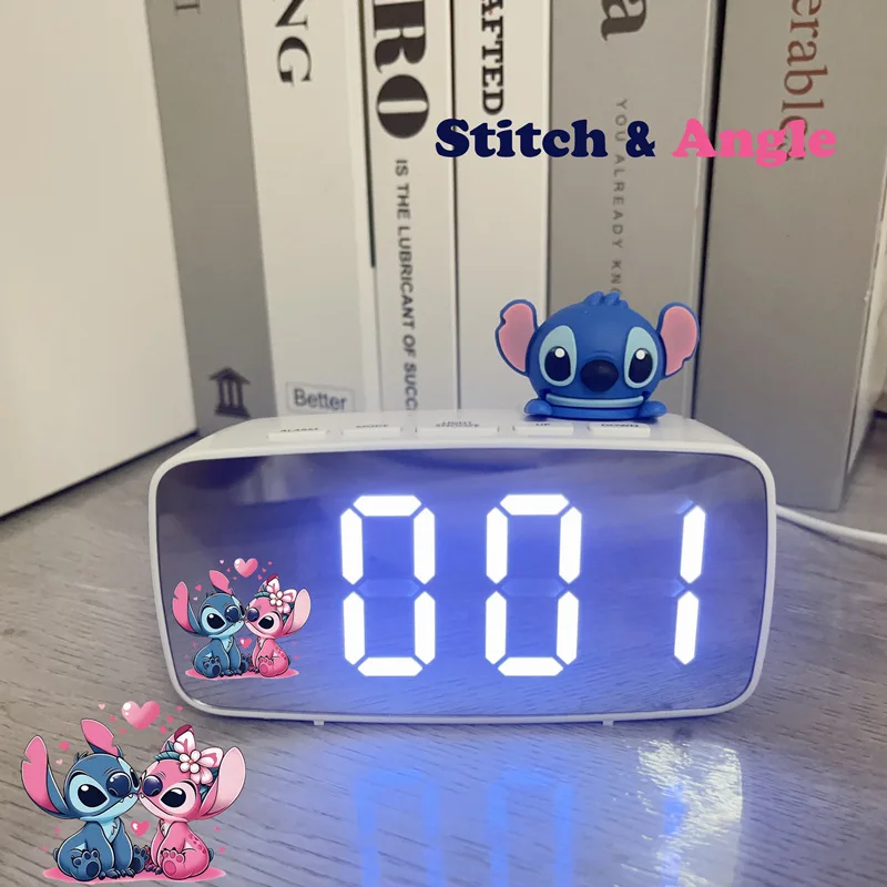 

Детский будильник Disney Lilo & Stitch, креативные аксессуары в стиле аниме Kawaii, настольные часы, студенческие пробуждения, персонализированные настольные часы
