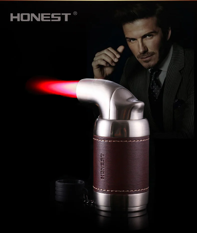 Four Red Flame Torch Spray Gun Lighter Cigar BBQ Turbo Lighter Jet Butane Gas Powerful Windproof 4 Nozzles Pipe Kitchen Lighter