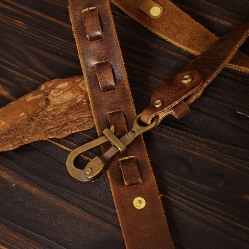 

High Quality Men Retro Motorcycle Belt Italian Cowhide Cavalry Men's Belt Solid Copper Quick Release Fashionable Belts