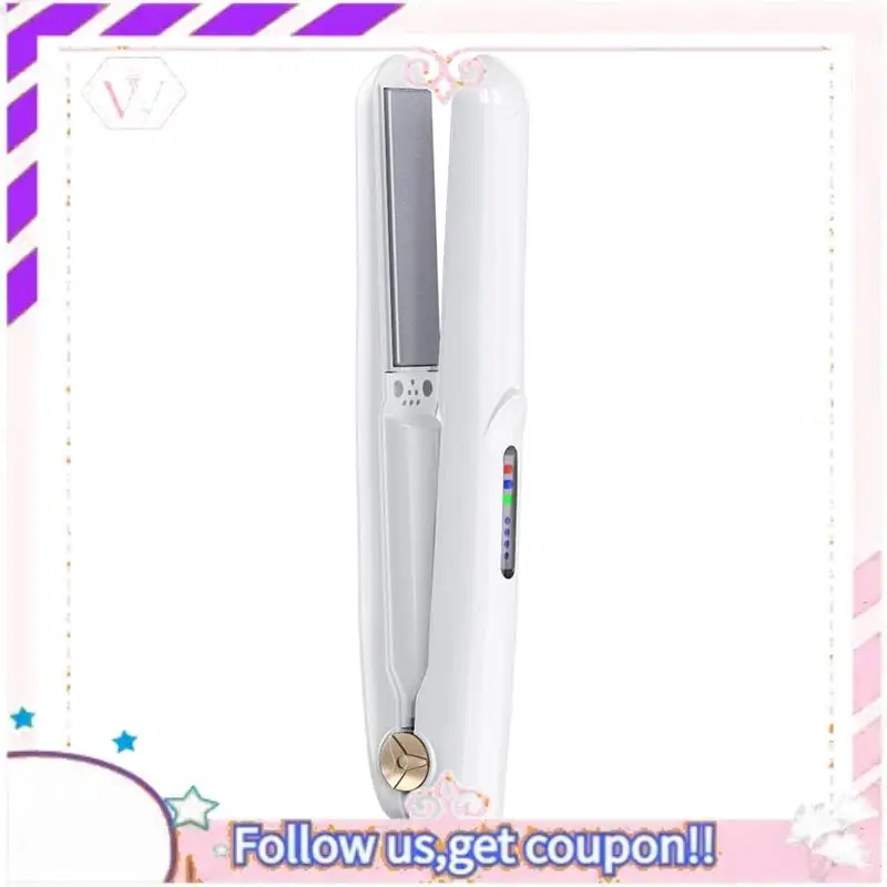 

Cordless Hair Straightener And Curler Mini Travel-Sized Portable Hot Tool Straight/Curl Function USB Charging