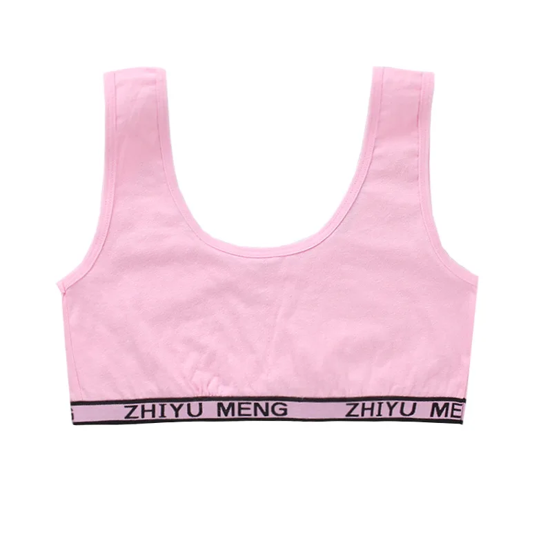 3PCS Teenage Girls Training Bras Vests Puberty Adolesent Students Underwear Brassiere Letters Wireless Children Tube Tank Tops