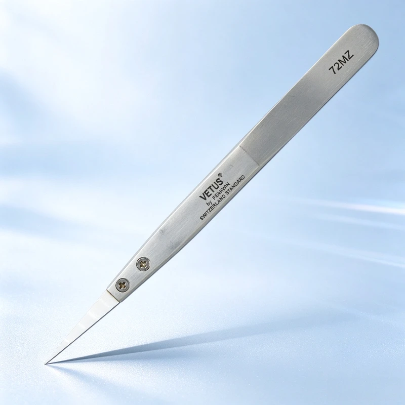 Hardened High Temperature Resistant Ceramic Tip Stainless Steel Tweezers Non Magnetic Anti Corrosion Anti Static Forceps