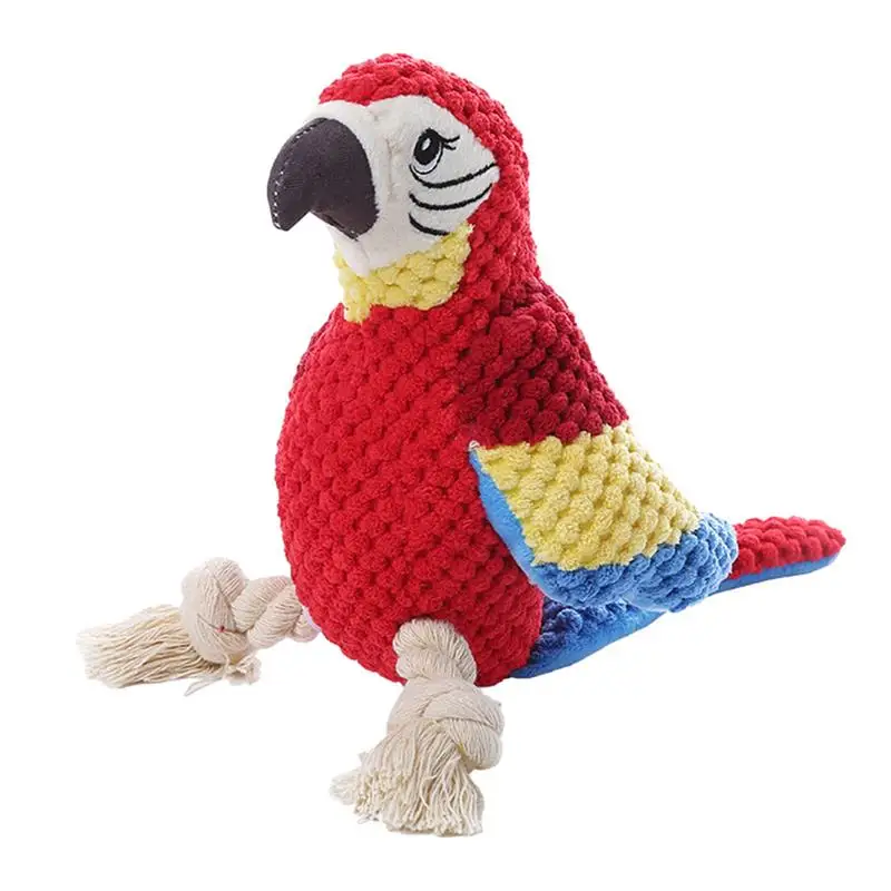 

Plush Dog Toy Stuffed Squeaky Animal Squeak Dog toys Chew Resistant Parrot Shape Interactive Pets Toy for small medium dogs