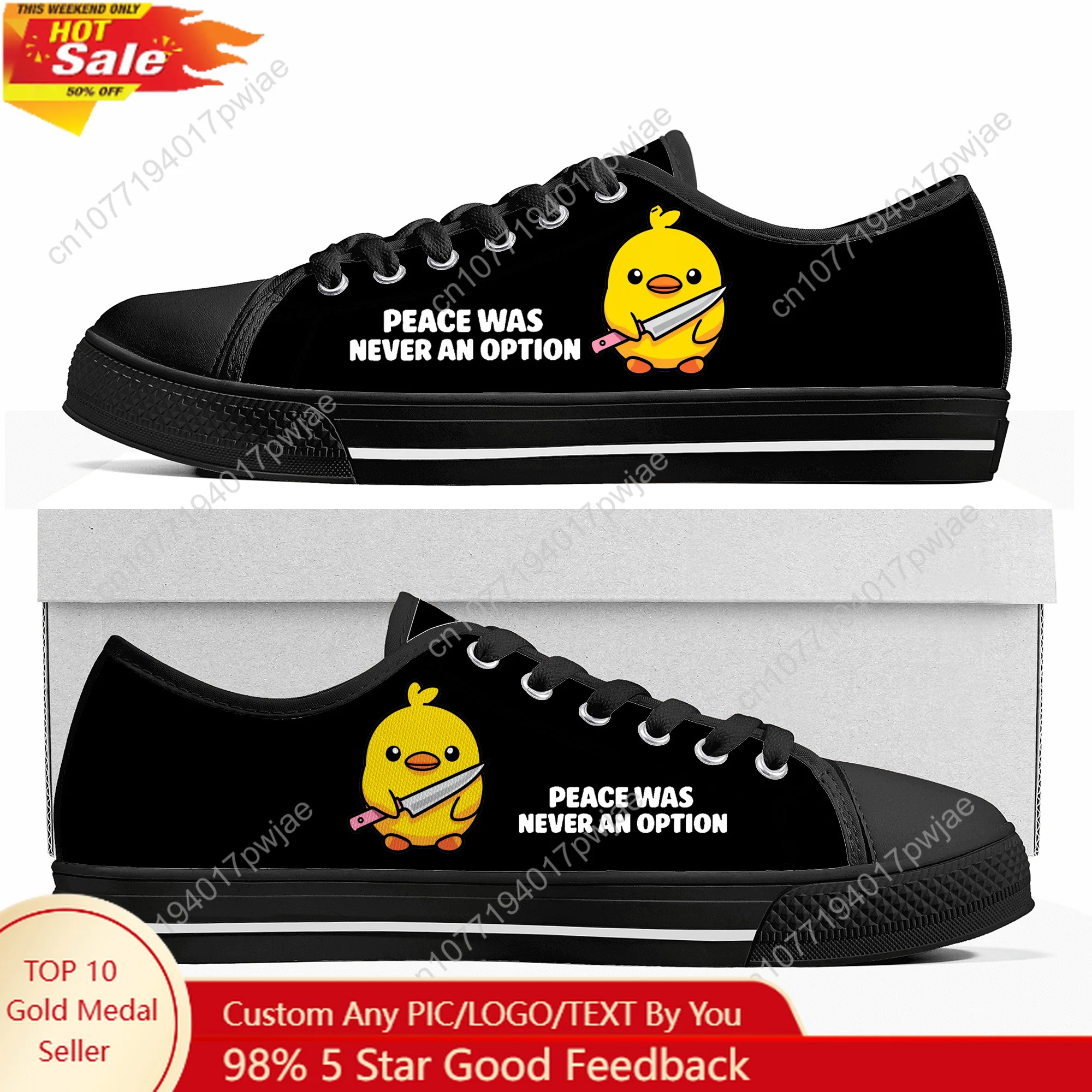 

Peace is never an option Cute animals Low Top Lightweight Sneakers Mens Womens Teenager Canvas Sneaker Travel Casual Shoes