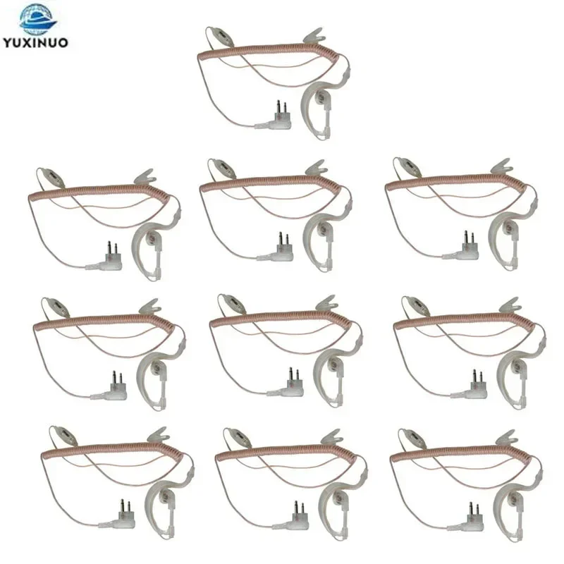 10PCS 2-Pin Flexible Transparent Wire Earpiece Headset PTT Mic for Motorola CP88 CP040 CP100 XV1100 XV2100 AXV5100 XU1100 Radio