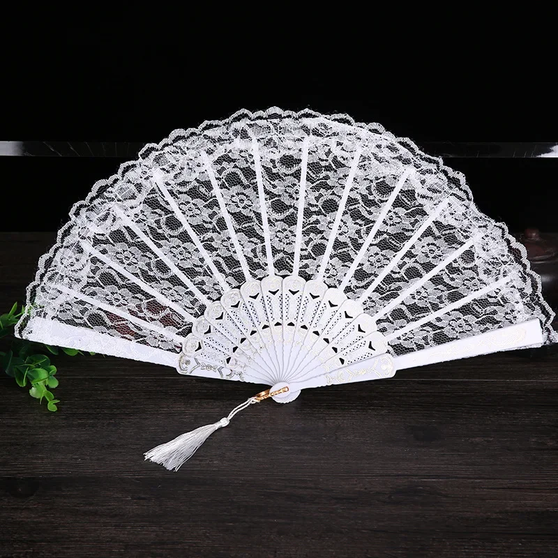 Folding Lace Hand Fan for Ladies, Dance Accessories, Old Wedding Decor, Home Decoration, Ornament, Wholesale, 24 Styles