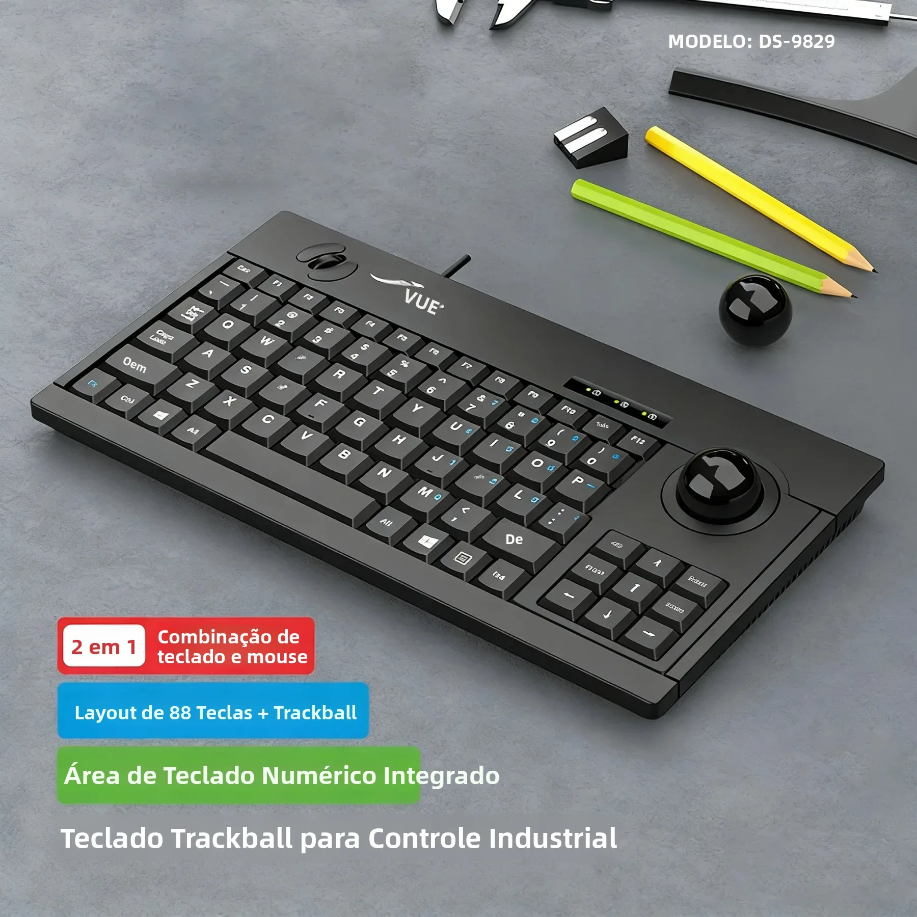 2-in-1-industrial-trackball-keyboard-mouse-88-key-compact-usb-wired-with-integrated-numeric-keypad-for-industrial-pc-office