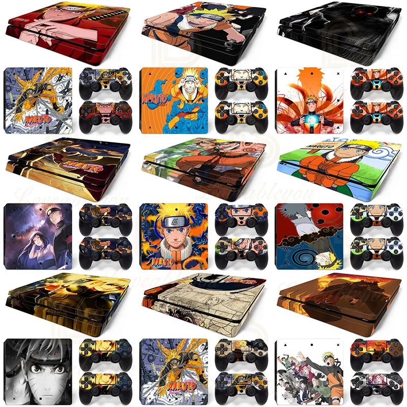 Anime Kleinkind T-Shirt Naruto PS4 Skin Slim Aufkleber PVC Konsole und Controller Wasserdichte Aufkleber für PS4 Slim Vinyl-Sticker