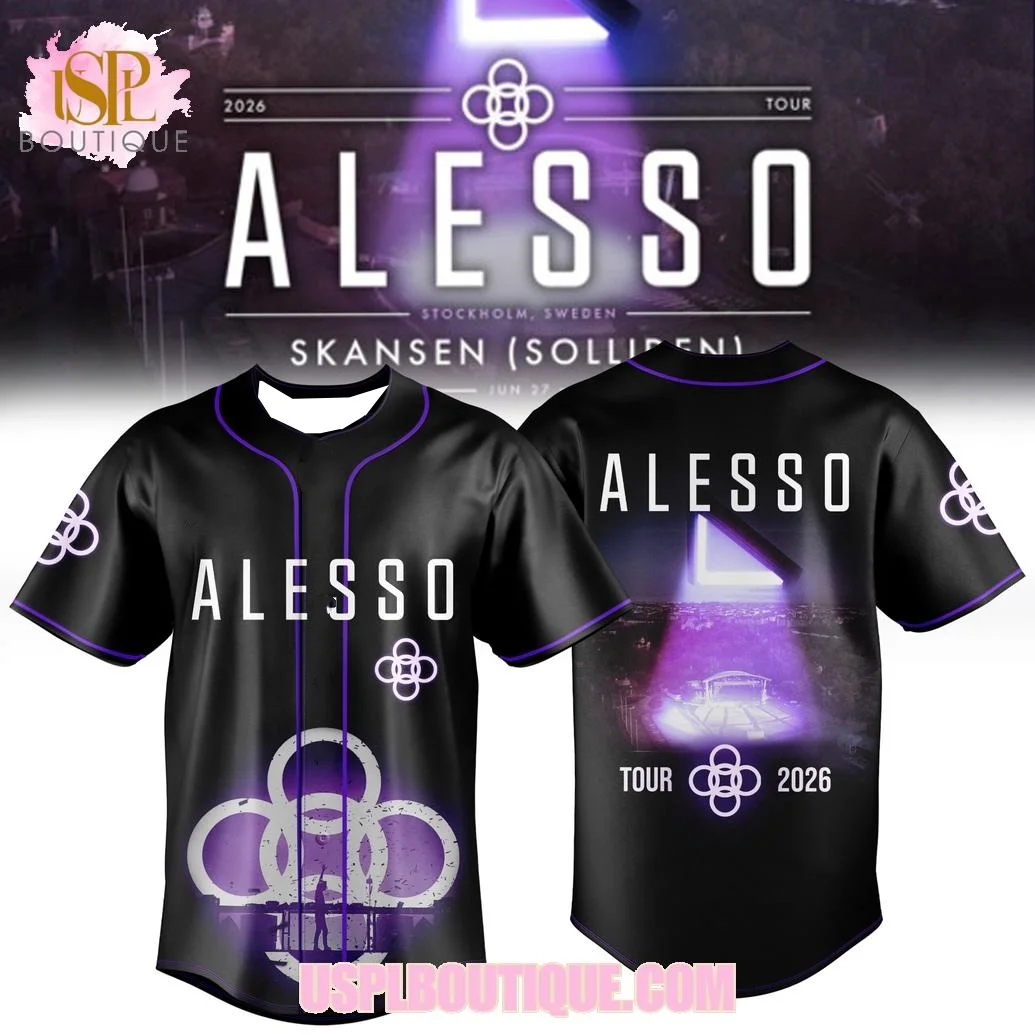 Camiseta de Béisbol Alesso 2026 Stockholm Skansen Tour, Camisetas Y2K para Hombre, Ideales para Uso Diario y Entrenamiento, Éxito de Ventas en Moda