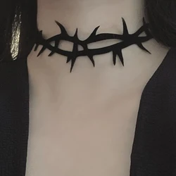 Fashion Thorns Velvet Choker Necklace for Women Vintage Sexy Lace Necklace with Pendants Gothic Girl Neck Jewelry Accessories