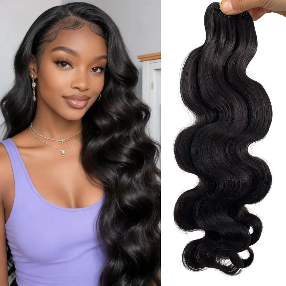 

Волнистые крючковые пряди из натуральных волос, предварительно разделенные, без узлов, с невидимой нитью, натуральный черный цвет, многоразовые, для наращивания волос методом крючковой вязки