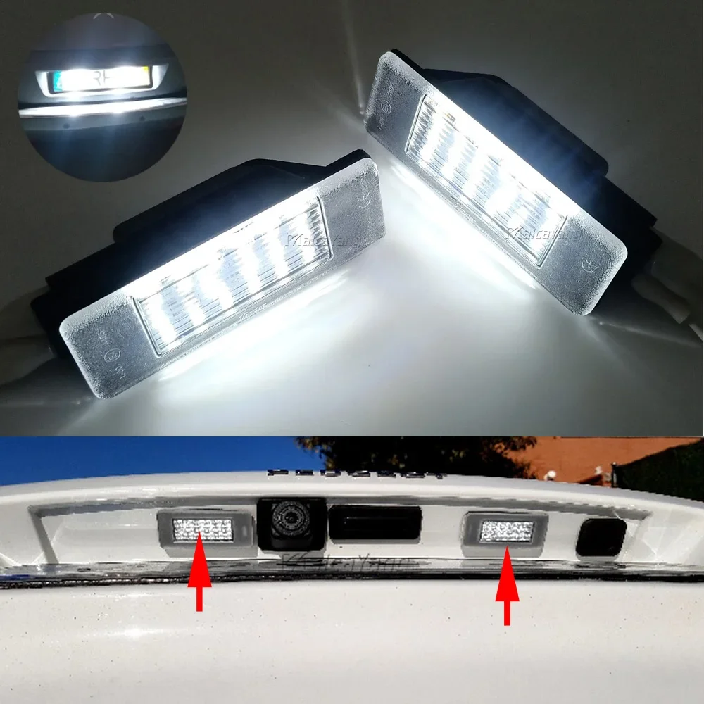 2PCS Canbus No Error LED License Number Plate Light For Peugeot 207 308 2008 208 For Citroen C5 OEM#:9682403680