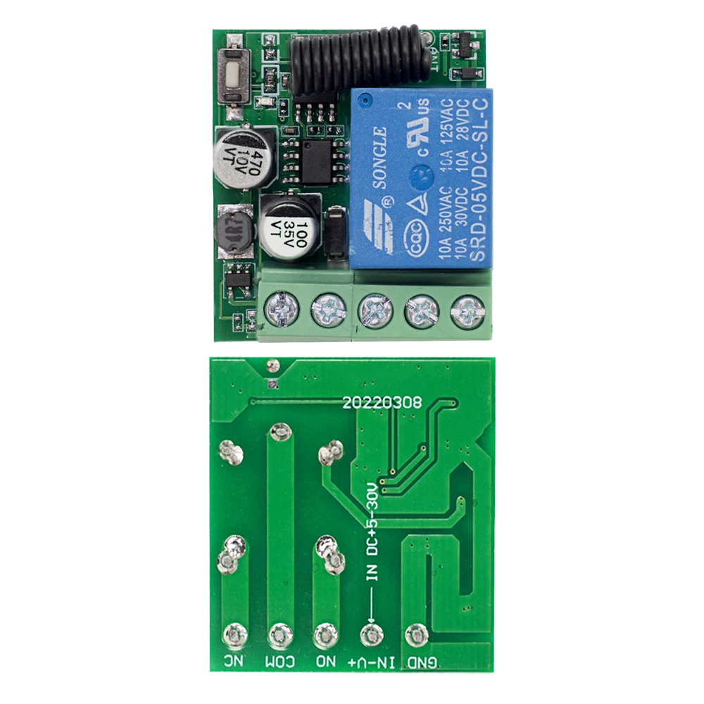 5 stücke 10 stücke 433 Mhz DC 12 V 5 V-60 V Drahtlose Fernbedienung Schalter Relais Empfänger modul RF Sender 433,92 Mhz Fernbedienung – Detail 1
