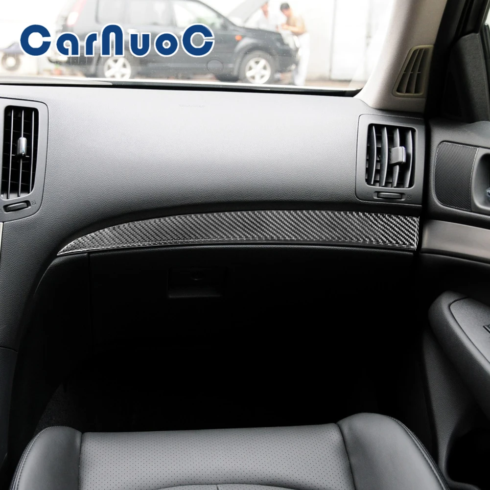 

Glove Box Car Accessories Decorative Strip Interior Stickers Carbon Fibre Cover Trim For Infiniti G37 Sedan 2010 2011 2012 2013