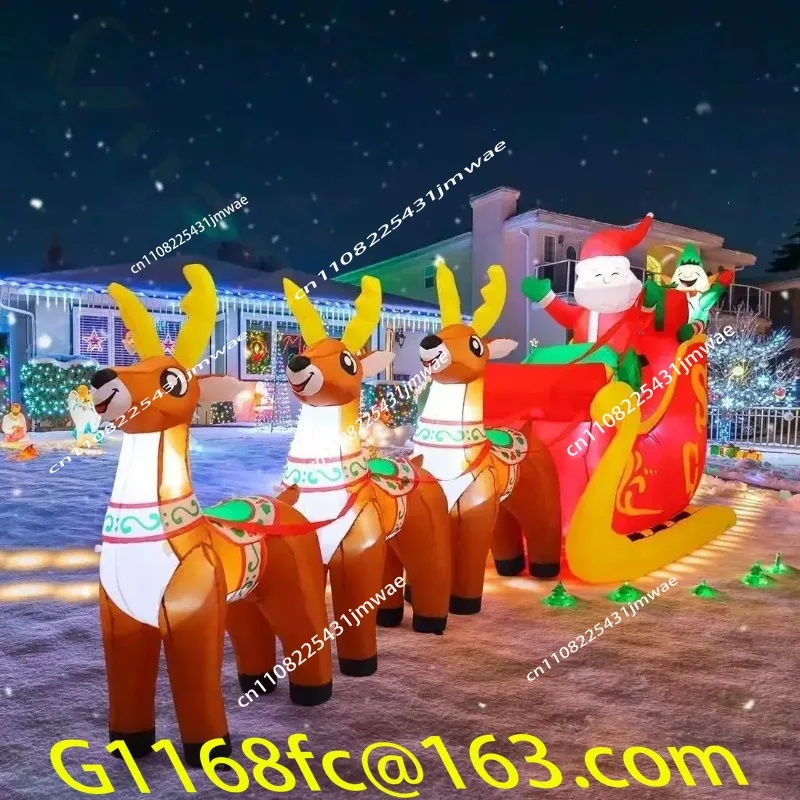 Christmas supermarket arch inflatable mold snowman Santa Claus Christmas Eve LED lights decorative props atmosphere ornament