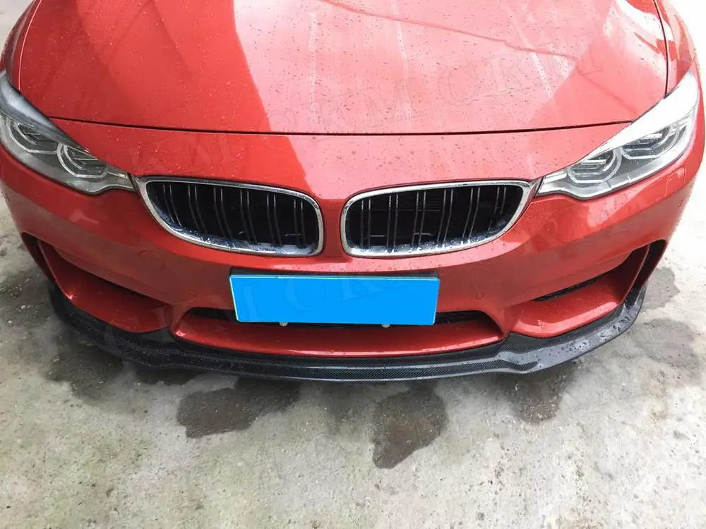 

Для BMW 3 серии F80 M3 4 серии F82 F83 M4 2015-2020 гг. Передний бампер автомобиля с эффектом углеродного волокна, разделитель для губ, накладка, спойлер