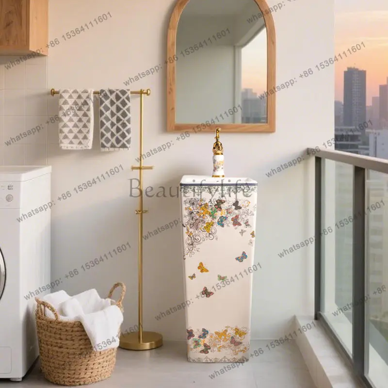 Garden wash basin column outdoor square wash basin