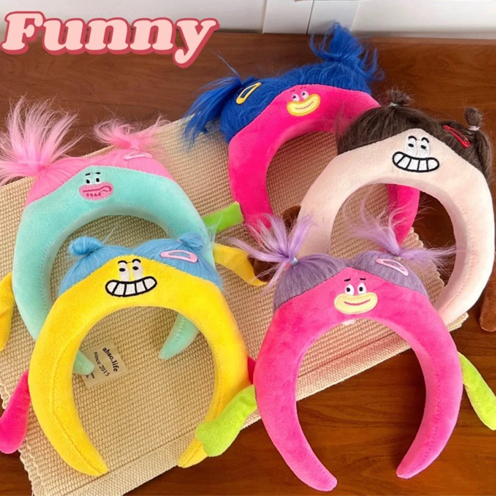 

Creative DIY Hairstyle Hair Hoop Funny Ugly Doll Hair Band Y2K Cartoon Soft Fleece Headband Washing Face Hair Holder Accessories