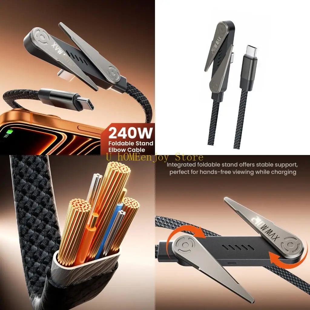 B0KF 1.5m Long Braided USB C Cable Support 240W Highly power Charging And Seamless Data