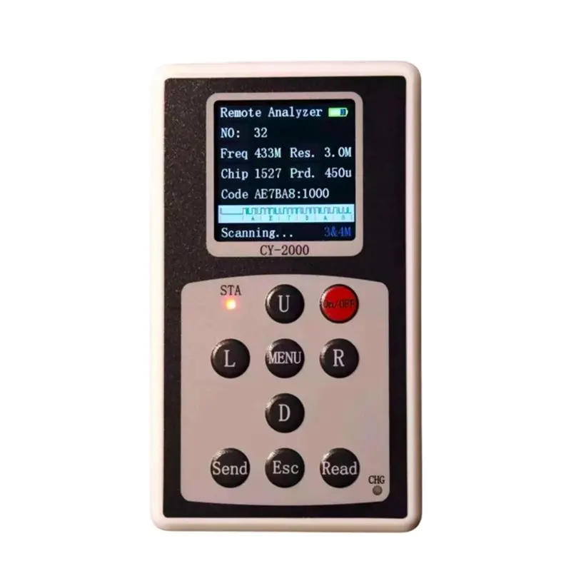 

CY-2000 Wireless Remote Control Analyzer Data Storage Functionality For 315Mhz/433Mhz PT2262 EV1527 Detectors