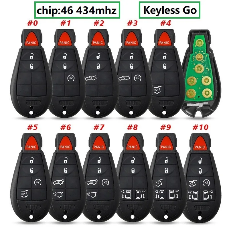 

Suitable for Jeep Dodge Chrysler Smart Car remote control key Smart card 434 frequency IYZ-C01C PCF7945