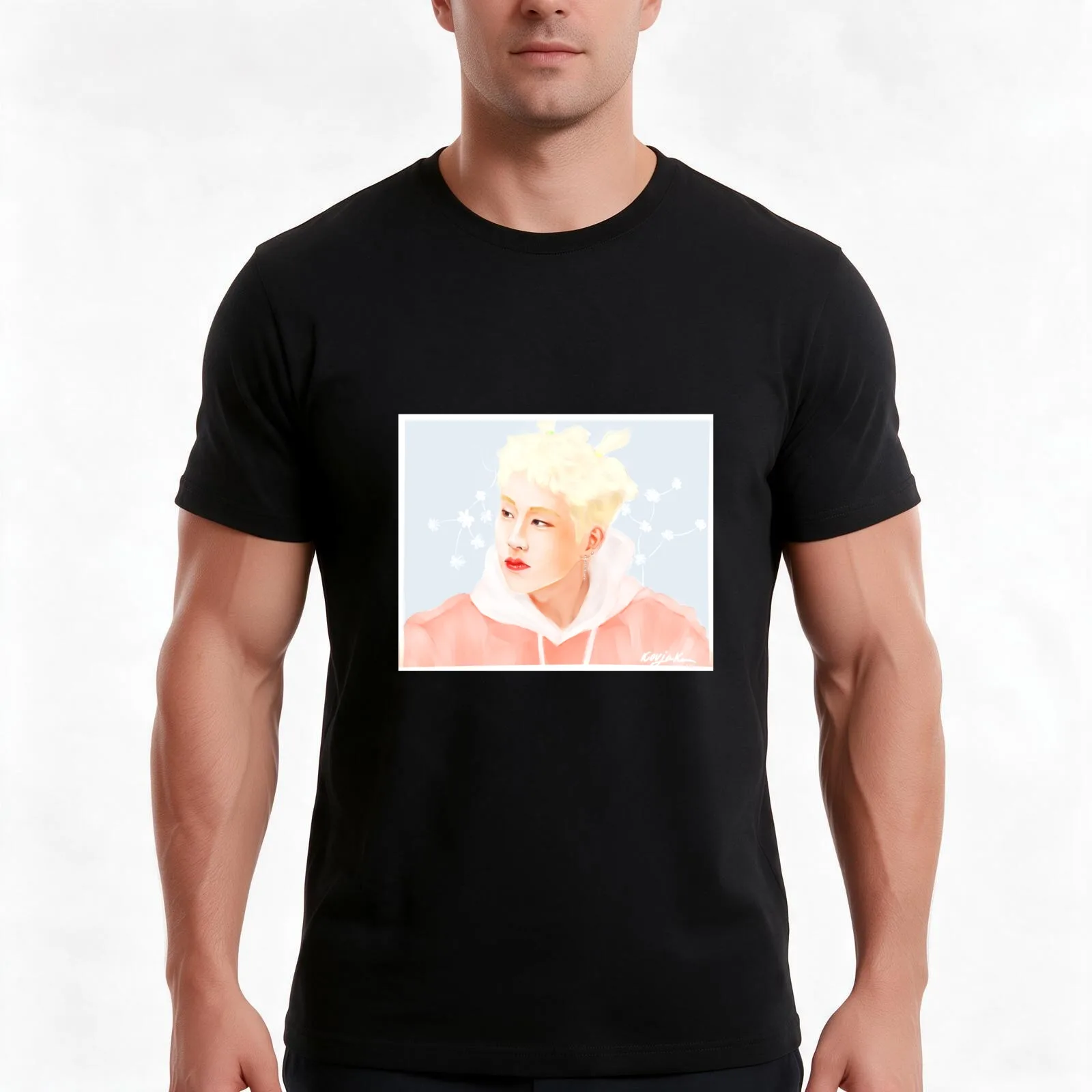 soft jooheon T-Shirt Summer Casual Cotton Tee Oversized Streetwear Tops Vintage Graphic Print Loose Fit Short Sleeve