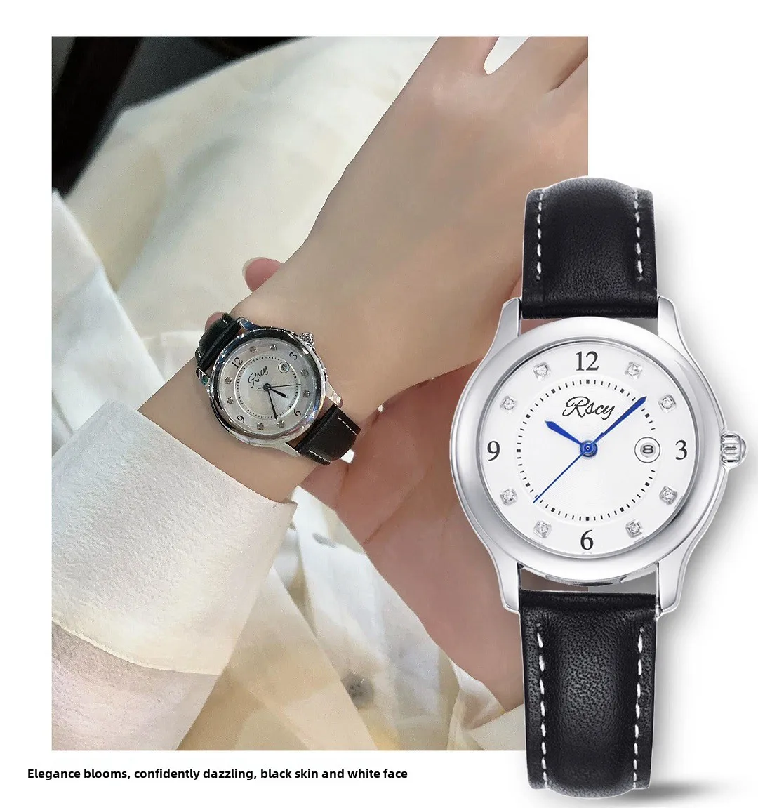 Luxury Diamond,Accented Quartz Watch for Women, Stylish Date Display & CD Buckle Wristwatch, Woman Watch Women Watches Luxury