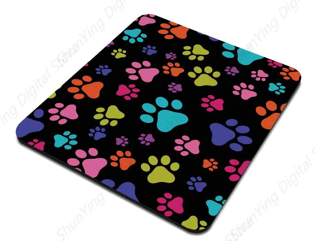 Anti Slip Rubber Mouse Pad Suitable For Multi-Color Dog Paw Pattern Mouse Pads In Homes Offices And Gaming Tables 25*30cm