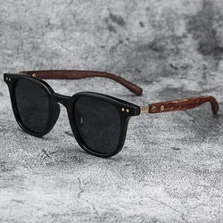 Sunglasses for Men Women's Trendy Retro Wood Grain Polarized UV Protection Eyewear Cycling Outdoor Street Photography