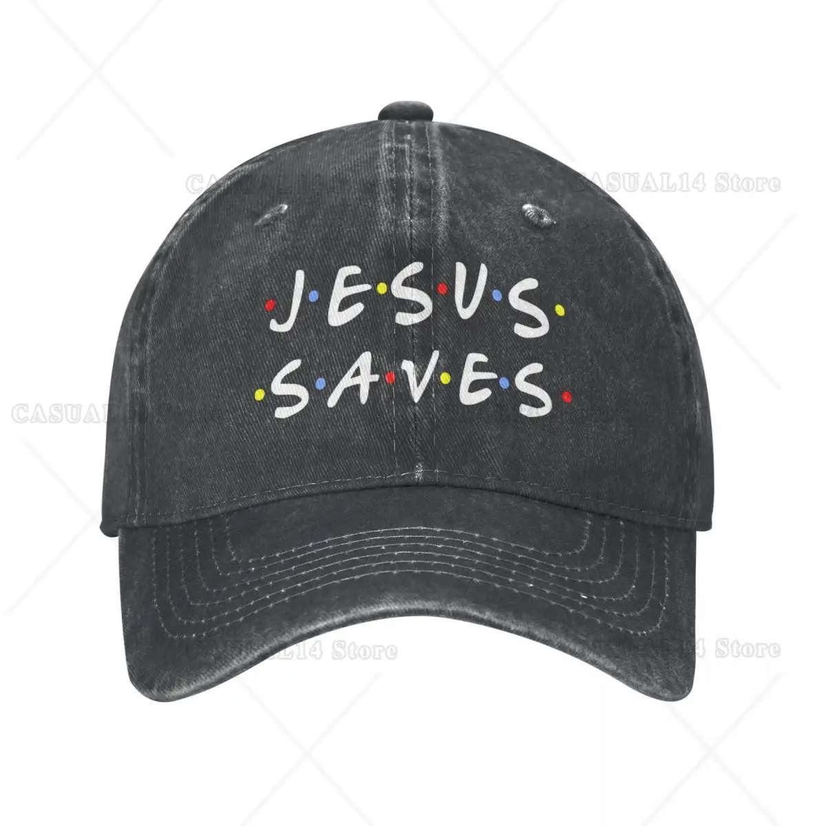 

Retro Jesus Saves Christ Baseball Caps Men Women Distressed Washed Headwear Outdoor Workouts Caps Hat