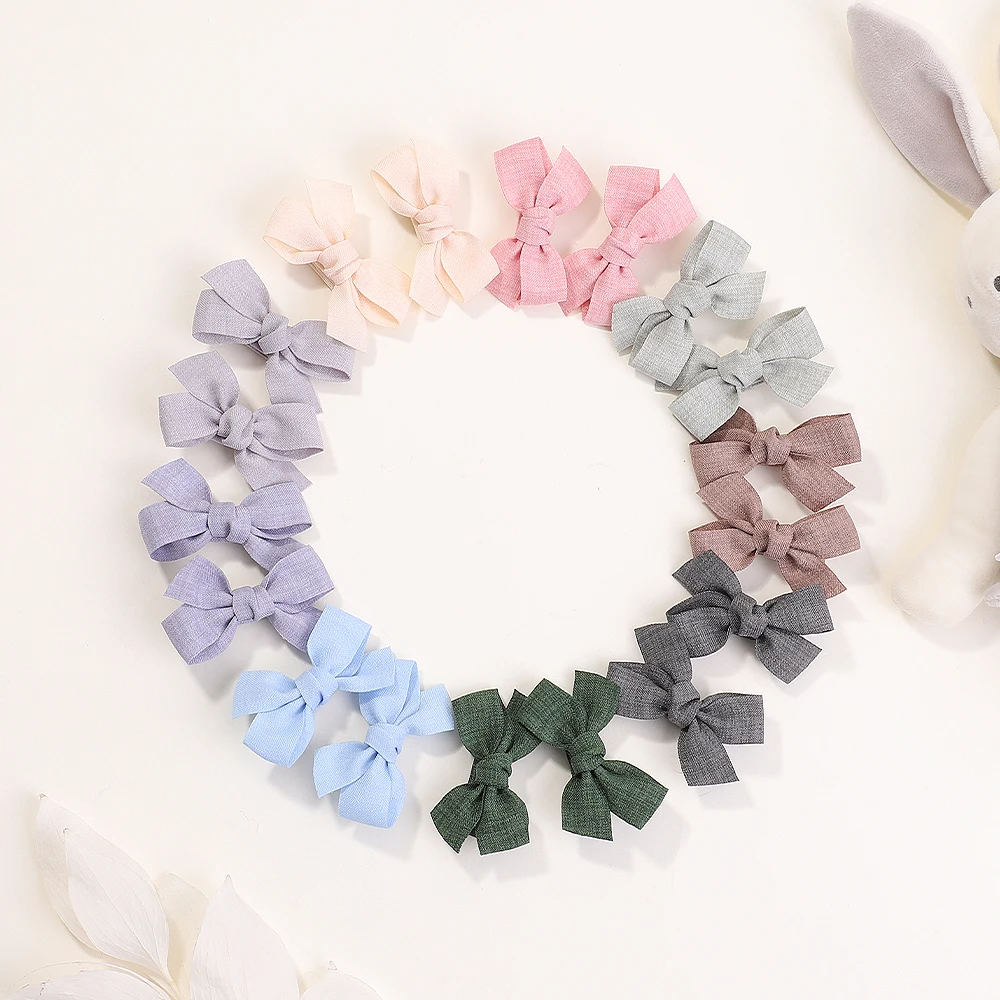 2Pcs Baby Girls Princess Hairpins Hair Bows Corduroy Safe Hair Clips Barrettes for Infants Toddlers Kids Kawaii Accessories