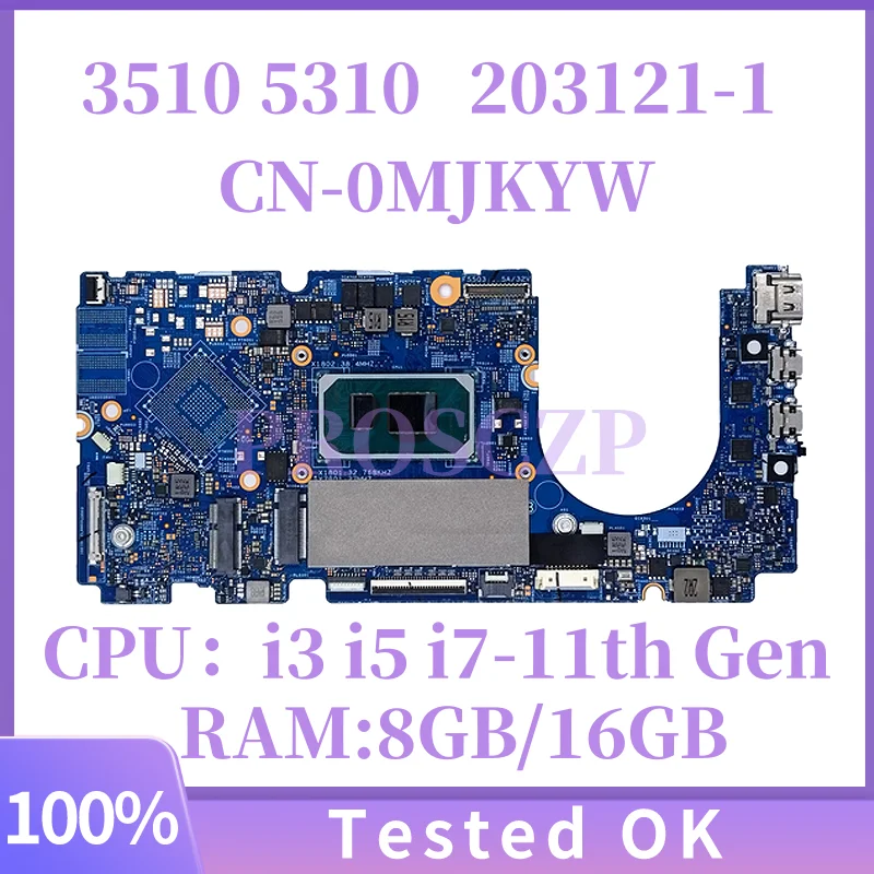 

203121-1 For Dell Inspiron 3510 5310 Laptop Motherboard i5-11300H i7-11370H RAM 8/16G 0HMVCY 0MJKYW 072YT3 Mainboard 13 7386
