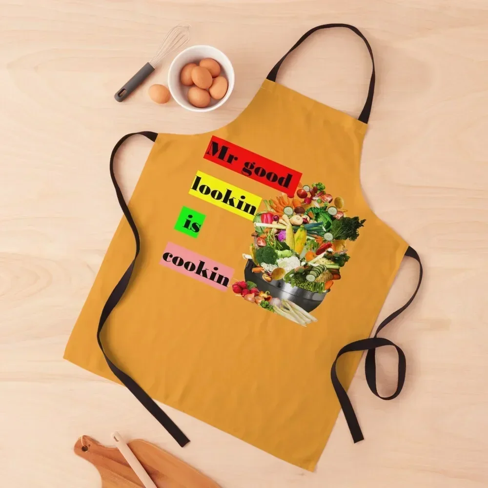 

Mr good lookin is cookin Apron New year's Useful Things For Kitchen Apron