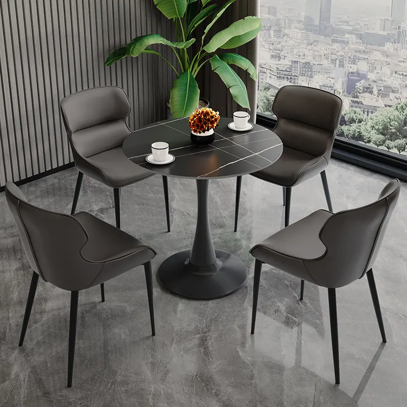 Negotiate the combination of small round tables and chairs, commercial leisure in the sales department
