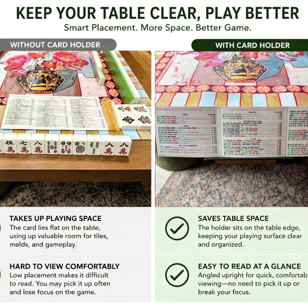 1Pc 3D Printed Angled Card Holder Slide Under Mat Space Saving Viewing Rack For American Table Game Accessory