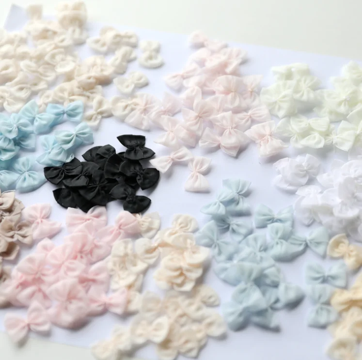 40 قطعة من أقواس الشريط الوردي اللطيفة مقاس صغير مزين بزهرة القوس DIY حقيبة شعر يدوية مواد تزيين الدمية #3