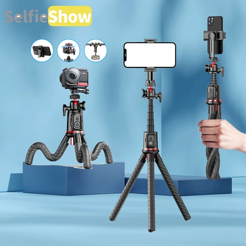 C03 trípode de poste telescópico de pulpo Flexible con Clip para teléfono móvil, de Selfie, soporte de trípode para teléfono estabilizador telefono movil palo selfies para movil estabilizador 360 giratorio extensible